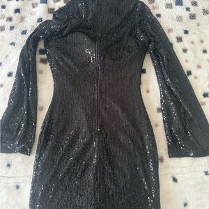 Elegant Black Sequin Dress